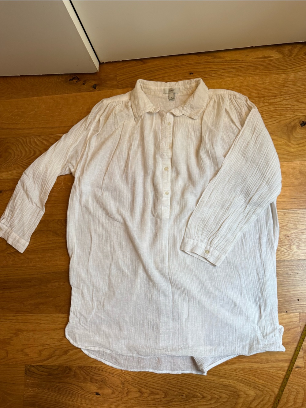 J. Crew Cream Cotton Gauze Button-Up Shirt Coverup